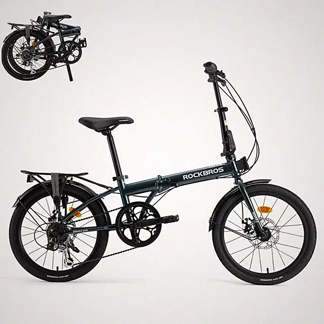 ROCKBROS SKN 20"Adults Folding Bike 7-Variable Speed Disc Brake City Commuting